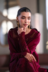 ZAIB-3PC LAWN CHIKAN EMBROIDERED SHIRT WITH KHADDI NET EMB DUPATTA AND TROUSER-ADR-4896