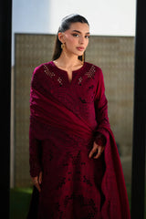 ZAIB-3PC LAWN CHIKAN EMBROIDERED SHIRT WITH KHADDI NET EMB DUPATTA AND TROUSER-ADR-4896