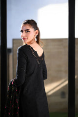 ZAIB-3PC LAWN CHIKANKARI EMBROIDERED SHIRT WITH MONARK PRINTED EMB DUPATTA AND TROUSER-ADR-4874