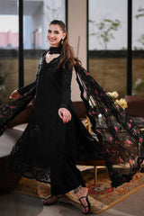 ZAIB-3PC LAWN CHIKANKARI EMBROIDERED SHIRT WITH MONARK PRINTED EMB DUPATTA AND TROUSER-ADR-4874