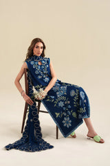 ZAIB-3PC LAWN EMBROIDERED SHIRT WITH CHIFFON EMB DUPATTA AND EMB TROUSER-ADR-4919