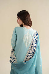 ZAIB-3PC LAWN EMBROIDERED SHIRT WITH CHIFFON EMB DUPATTA AND TROUSER-ADR-4916