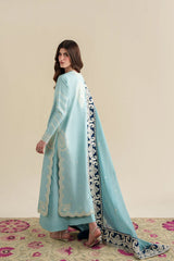 ZAIB-3PC LAWN EMBROIDERED SHIRT WITH CHIFFON EMB DUPATTA AND TROUSER-ADR-4916