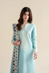 ZAIB-3PC LAWN EMBROIDERED SHIRT WITH CHIFFON EMB DUPATTA AND TROUSER-ADR-4916
