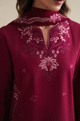 ZAIB-3PC LAWN EMBROIDERED SHIRT WITH CHIFFON EMB DUPATTA AND TROUSER-ADR-4920
