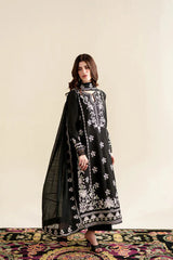 ZAIB-3PC LAWN EMBROIDERED SHIRT WITH KHADDI NET EMB DUPATTA AND TROUSER-ADR-4923