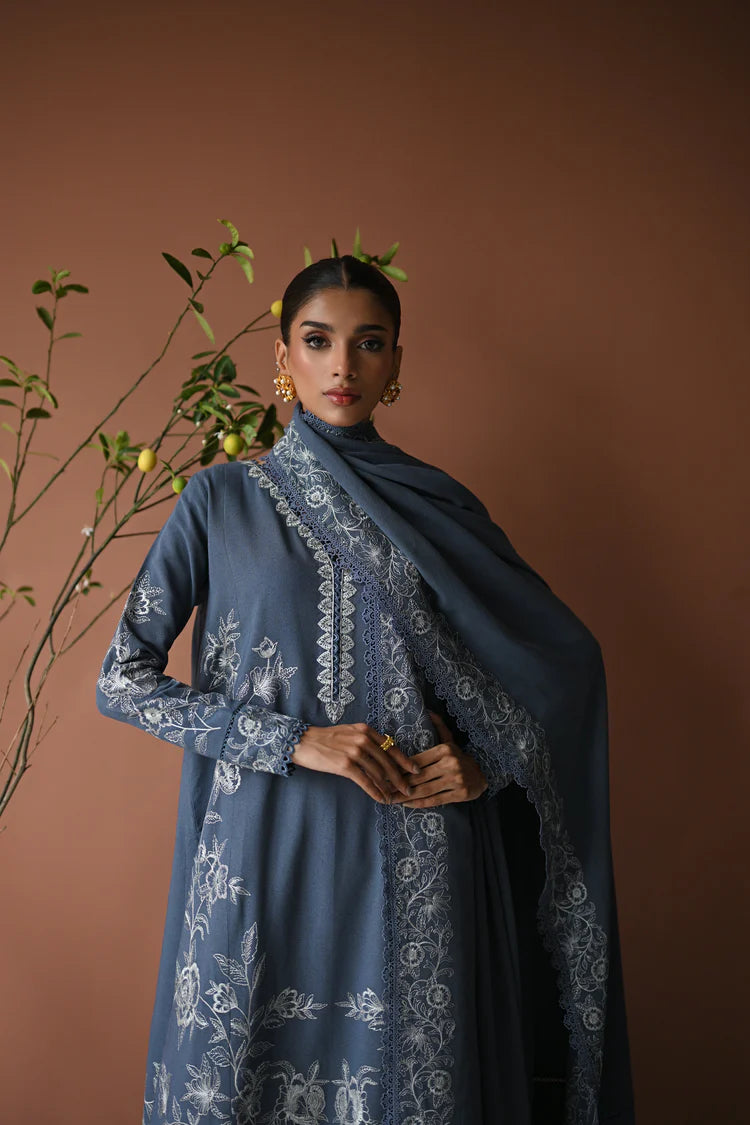 BATIK-3PC DHANAK EMBROIDERED SHIRT WITH DHANAK EMBROIDERED SHAWL AND TROUSER-ADR-4315