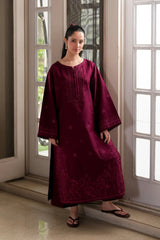 ZAIB-2PIECE DHANAK EMBROIDERED SHIRT WITH DHANAK EMBROIDERED SLEEVES-ADR-15131