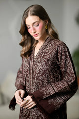 ZAIB-3PC KARANDI EMBROIDERED SHIRT WITH KARANDI EMBROIDERED SHAWL AND TROUSER -ADR-5294