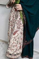 ZAIB-3PC KARANDI EMBROIDERED SHIRT WITH KARANDI EMBROIDERED SHAWL AND TROUSER-ADR-5302
