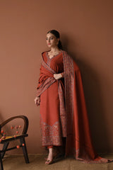 BATIK-3PC DHANAK EMBROIDERED SHIRT WITH DHANAK EMBROIDERED SHAWL AND TROUSER-ADR-4313