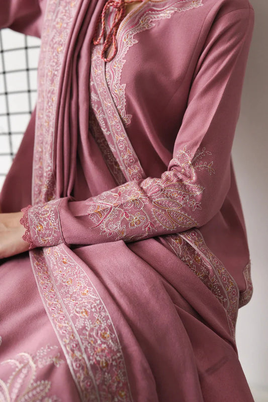 BATIK-3PC DHANAK EMBROIDERED SHIRT WITH DHANAK EMBROIDERED SHAWL AND TROUSER-ADR-4189