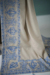 ZAIB-3PC DHANAK EMBROIDERED SHIRT WITH DHANAK EMBROIDERED SHAWL AND EMB TROUSER-ADR-5270
