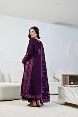 ZAIB-3PC KARANDI EMBROIDERED SHIRT WITH KARANDI EMBROIDERED SHAWL AND TROUSER-ADR-5310