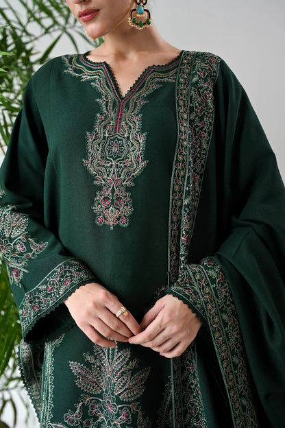 BATIK-3PC DHANAK EMBROIDERED SHIRT WITH DHANAK EMBROIDERED SHAWL & TROUSER-ADR-4190