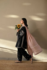 ZAIB-3PC DHANAK EMBROIDERED SHIRT WITH MUNARK EMBROIDERED DUPATTA AND TROUSER-ADR-4406