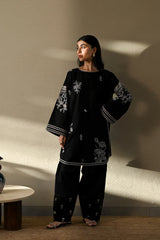 ZAIB-3PC DHANAK EMBROIDERED SHIRT WITH MONARK EMBROIDERED DUPATTA AND TROUSER-ADR-4406