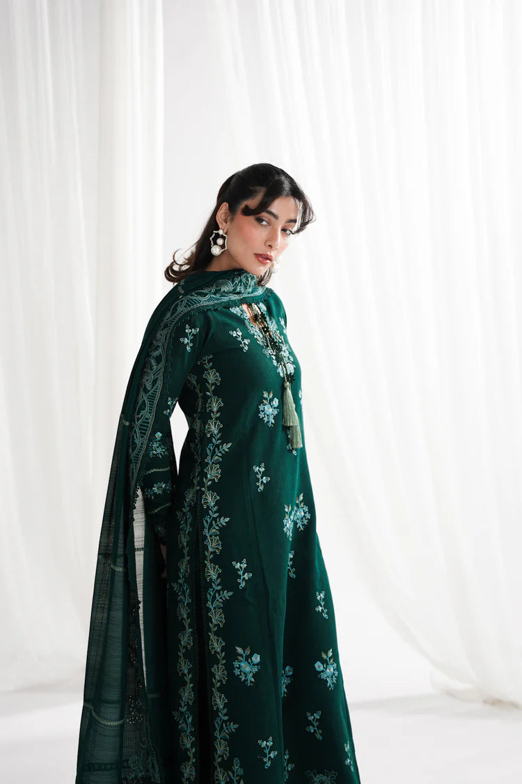GARNET-3PC DHANAK EMBROIDERED SHIRT WITH DHANAK EMB SHAWL AND TROUSER-ADR-4318
