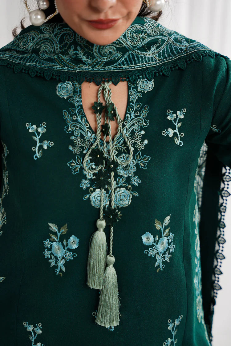 GARNET-3PC DHANAK EMBROIDERED SHIRT WITH DHANAK EMB SHAWL AND TROUSER-ADR-4318
