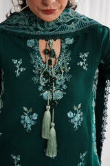 GARNET-3PC DHANAK EMBROIDERED SHIRT WITH DHANAK EMB SHAWL AND TROUSER-ADR-4318