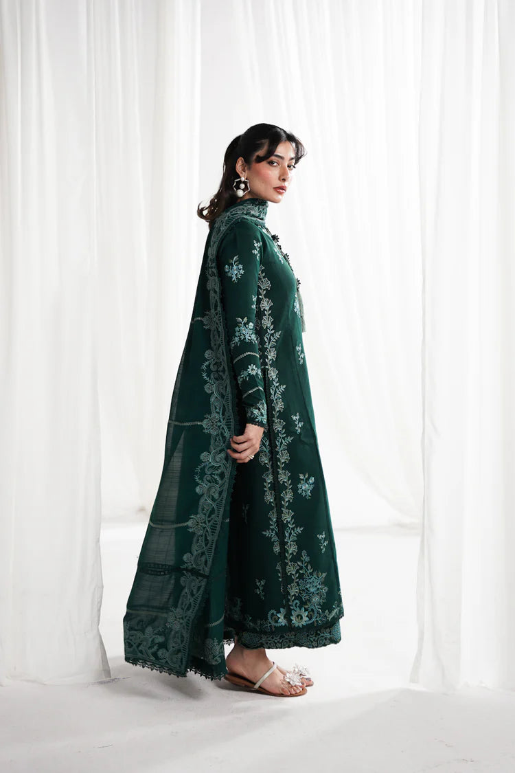 GARNET-3PC DHANAK EMBROIDERED SHIRT WITH DHANAK EMB SHAWL AND TROUSER-ADR-4318