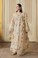 MARYAM HUSSAIN-3PC LAWN HEAVY EMBROIDERED SHIRT WITH ORGANZA EMB DUPATTA AND TROUSER-ADR-4903