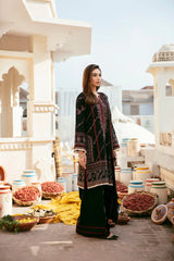 FLORENT-3PC DHANAK EMBROIDERED SHIRT WITH CHIFFON EMBROIDERED DUPATTA & TROUSER-ADR-4151