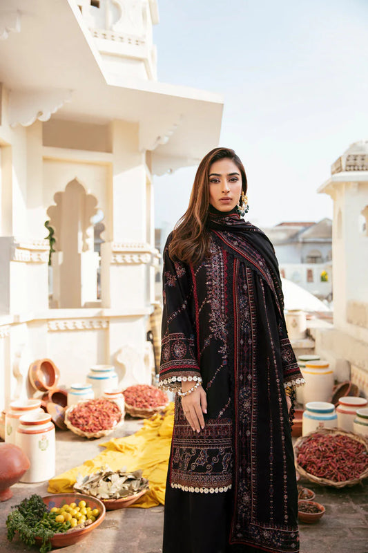 FLORENT-3PC DHANAK EMBROIDERED SHIRT WITH CHIFFON EMBROIDERED DUPATTA & TROUSER-ADR-4151
