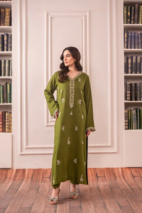 Asim Jofa-Lawn 3pc Embroidered Shirt With Bamber Chiffon Dupatta & Trouser-ADR-3575