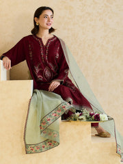 ZARA SHAHJAHAN - 3PC LAWN EMBROIDERED SHIRT WITH ORGANZA EMBROIDERED DUPATTA AND TROUSER -ADR-3827