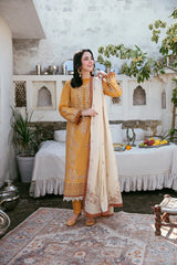 FLORENT-3PC DHANAK EMBROIDERED SHIRT WITH DHANAK EMBROIDERED SHAWL AND TROUSER ADR-4150