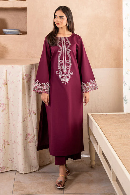 IZEL-2PC DHANAK EMBROIDERED SHIRT WITH DHANAK TROUSER-ADR-104