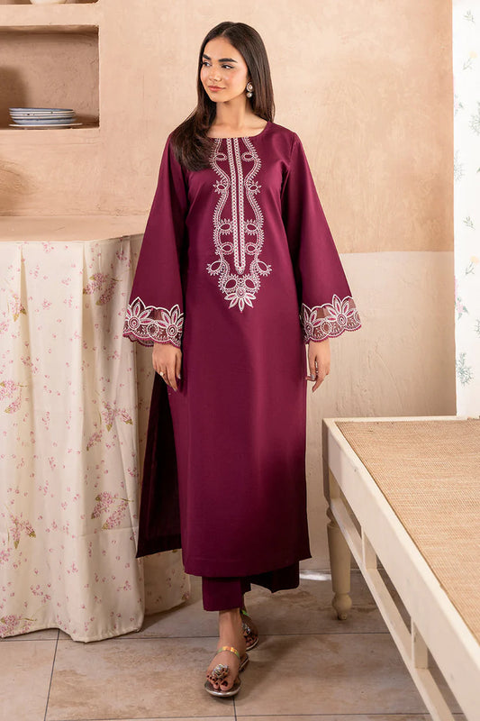 IZEL-2PC DHANAK EMBROIDERED SHIRT WITH DHANAK TROUSER-ADR-104