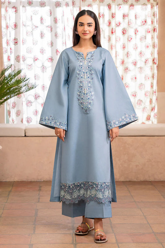 IZEL-2PC DHANAK EMBROIDERED SHIRT WITH DHANAK TROUSER-ADR-102