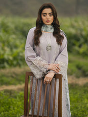 IZEL-3PC LAWN EMBROIDERED SHIRT WITH CHIFFON PRINTED DUPATTA AND TROUSER-ADR-4562