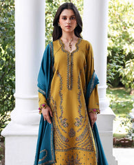 REPUBLIC WOMENSWEAR-3PC DHANAK EMBROIDERED SHIRT WITH DHANAK EMBROIDERED SHAWL AND TROUSER-ADR-5238