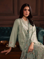 BATIK-3PC DHANAK EMBROIDERED SHIRT WITH COUTRAI PRINTED SHAWL AND TROUSER-ADR-5191