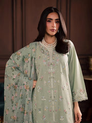 BATIK-3PC DHANAK EMBROIDERED SHIRT WITH COUTRAI PRINTED SHAWL AND TROUSER-ADR-5191
