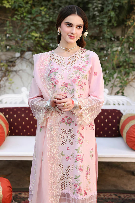 MAHNUR-3PC LAWN EMBROIDERED SHIRT WITH MONARK EMBROIDERED DUAPATTA AND TROUSER-ADR-3716