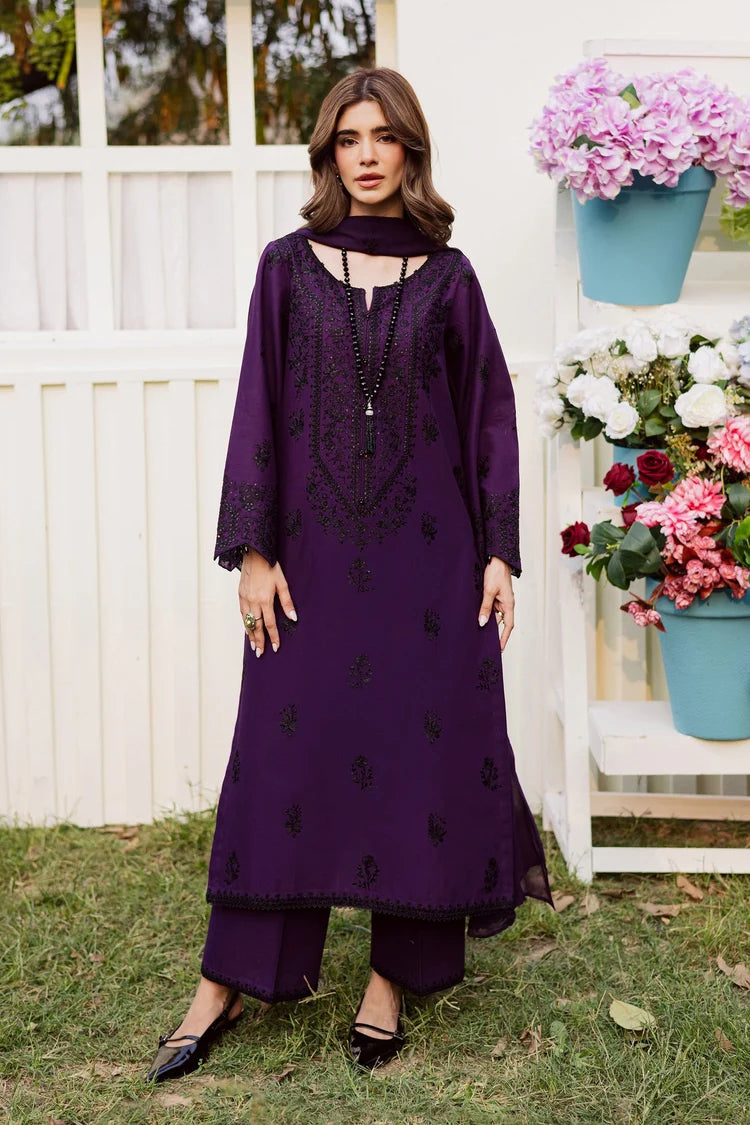 BATIK-3PC DHANAK EMBROIDERED SHIRT WITH CHIFFON EMBROIDERED DUPATTA AND EMB TROUSER -ADR-5170