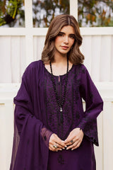 BATIK-3PC DHANAK EMBROIDERED SHIRT WITH CHIFFON EMBROIDERED DUPATTA AND EMB TROUSER -ADR-5170