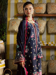 MAHNUR-3PC DHANAK EMBROIDERED SHIRT WITH DHANAK EMBROIDERED SHAWL AND EMB TROUSER-ADR-5231