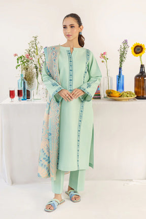 HANA- 3PC DHANAK EMBROIDERED SHIRT WITH WOOL PRINT SHAWL AND TROUSER-ADR-3158