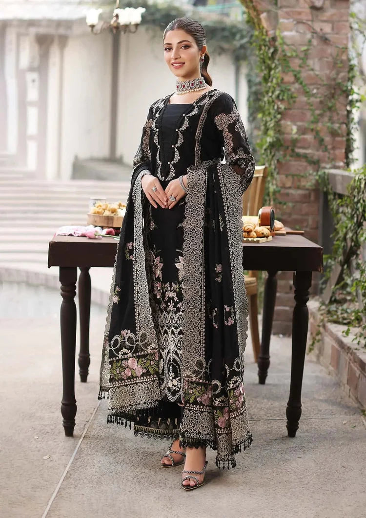 ASIM JOFA-3PC DHANAK EMBROIDERED SHIRT WITH CHIFFON EMBROIDERED DUPATTA AND TROUSER -ADR-5050