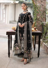 ASIM JOFA-3PC DHANAK EMBROIDERED SHIRT WITH CHIFFON EMBROIDERED DUPATTA AND TROUSER -ADR-5050