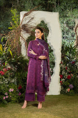 SOBIA NAZIR-3PC DHANAK CHIKAN EMBROIDERED SHIRT WITH COURTRAI PRINTED SHAWL AND TROUSER-ADR-4097