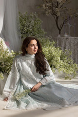 SOBIA NAZIR-3PC LAWN LASERCUTWORK EMBROIDERED SHIRT WITH CHIFFON PRINT EMBROIDERED DUPATTA AND TROUSER-ADR-4774