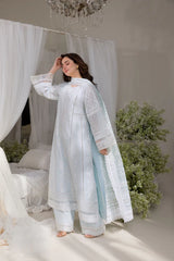 SOBIA NAZIR-3PC LAWN LASERCUTWORK EMBROIDERED SHIRT WITH CHIFFON PRINT EMBROIDERED DUPATTA AND TROUSER-ADR-4774