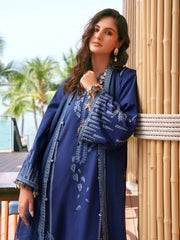 IZEL-3PC LAWN EMBROIDERED SHIRT WITH KHADDI NET EMB DUPATTA AND TROUSER-ADR-4872