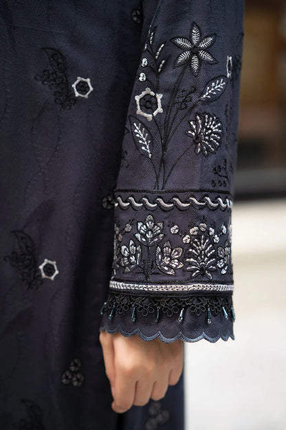 LIBAAS-3PC DHANAK EMBROIDERED SHIRT WITH DHANAK EMBROIDERED SHAWL & TROUSER-ADR-4223